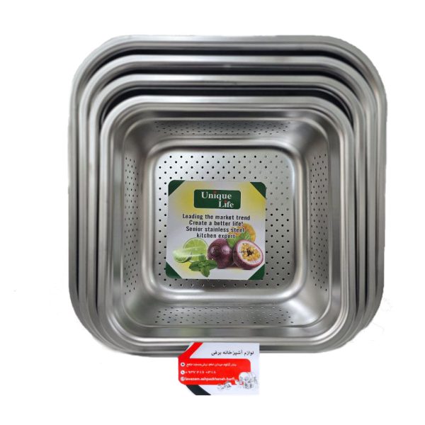 ابکش استیل  4 تیکه مربع برند یونیک کیفیت فوق العاده عالی اهنربا نگیر ضد زنگ و سیاه شدن - Image 2