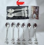قاشق چایی خوری استیل سیلور (نقره ای )  6 تایی برند یونیک ضد زنگ و سیاه شدن