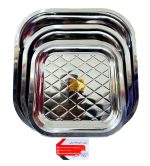 سینی استیل سه تیکه مربع برند یونیک ضد زنگ و سیاه شدن