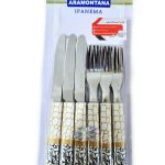چاقو چنگال میوه خوری رنگ طلایی گلدار با کیفیت بسیار بالا ضد زنگ و ضد کثیف ماندن