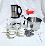 خردکن برقی و غذاساز دوکاسه ای (استیل وپیرکس) برند پاناسونیک حک شده مدل MZ2026ظرفیت 4لیتری 3800وات توان دوتا ۶ تیغه طلایی کیفیت عالی درجه یک